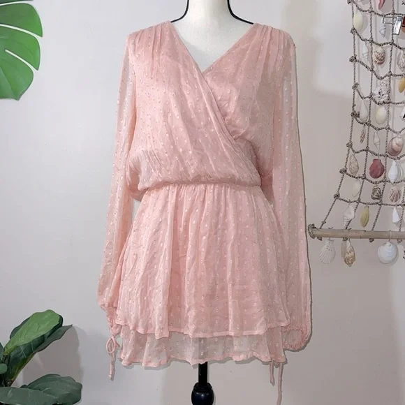 Free People Daliah Mini Dress in Peach size Medium - Picture 4 of 8